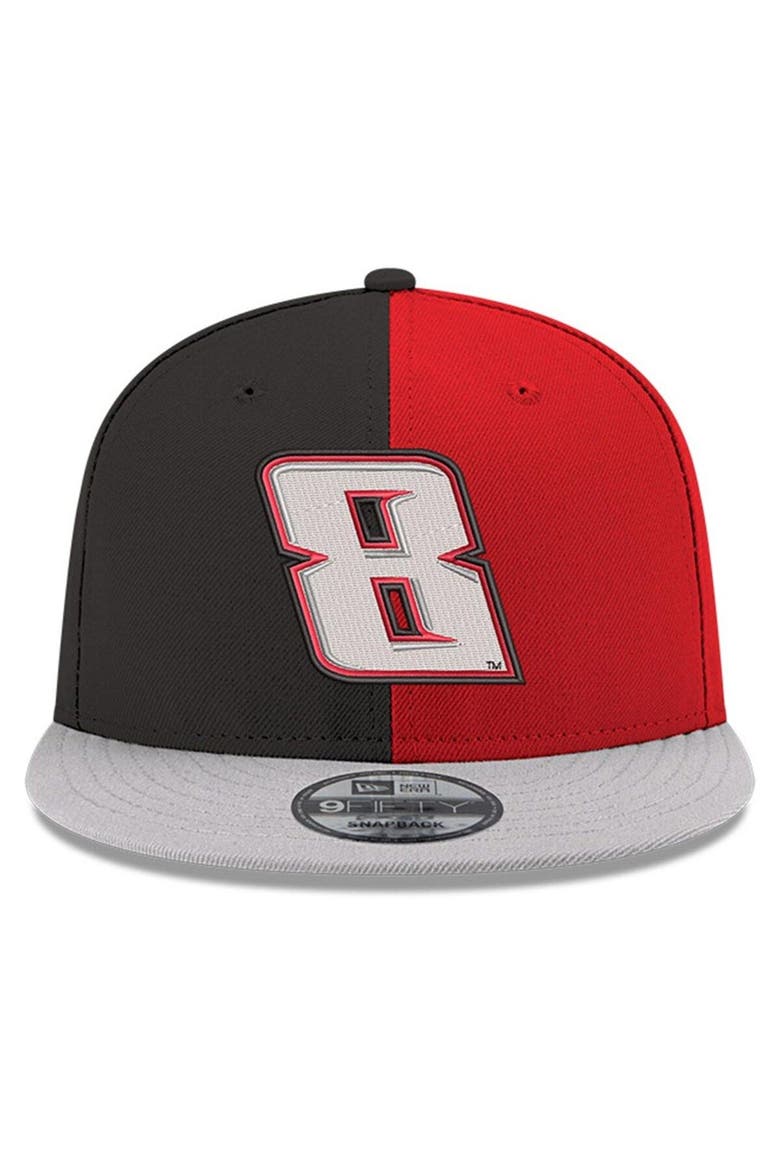 Men's New Era Black/Scarlet Kyle Busch 9FIFTY Split Snapback Adjustable Hat, Alternate, color, Black