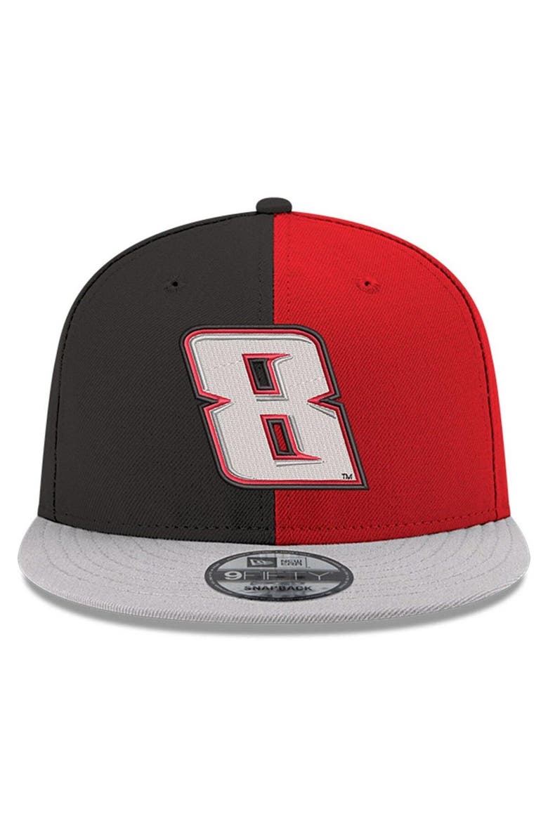 New Era Men's New Era Black/Scarlet Kyle Busch 9FIFTY Split Snapback Adjustable Hat, Alternate, color, Black
