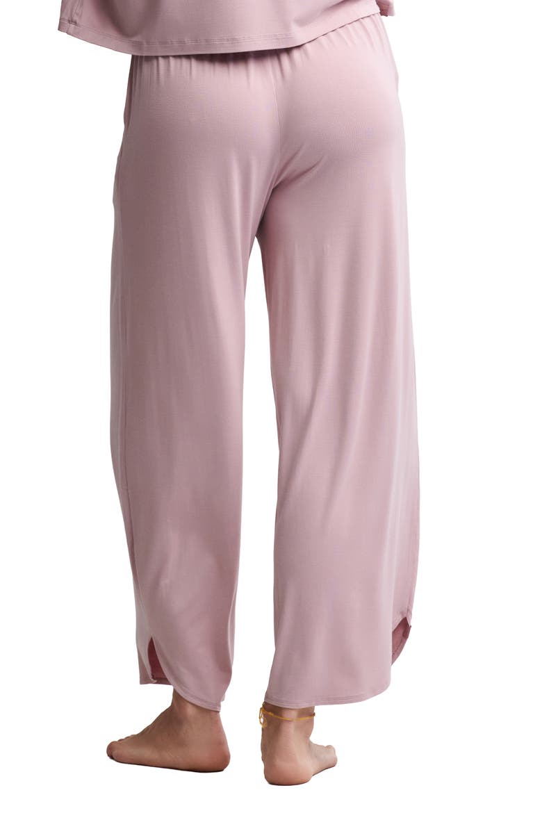Jersey Crop Wide Leg Pants, Alternate, color, TEABERRY