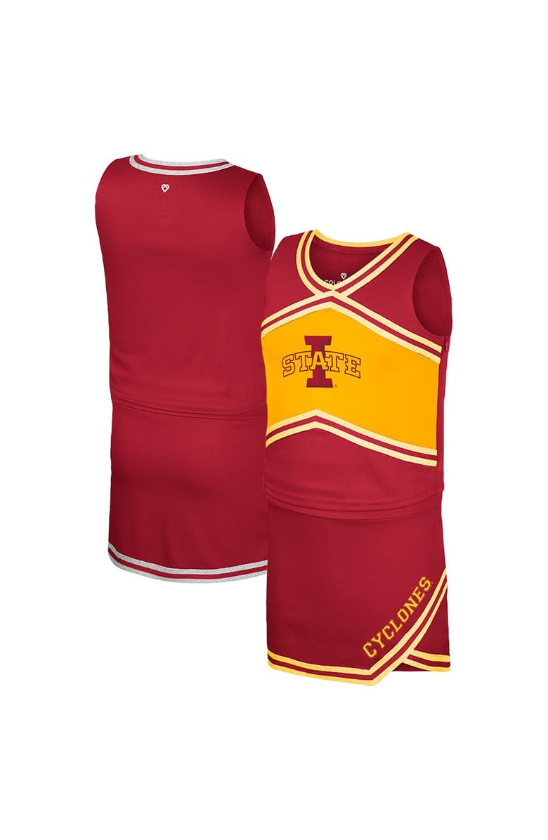 COLOSSEUM Girls Youth Colosseum Cardinal Iowa State Cyclones Cheerleader Top & Skirt Set, Main, color, Cardinal