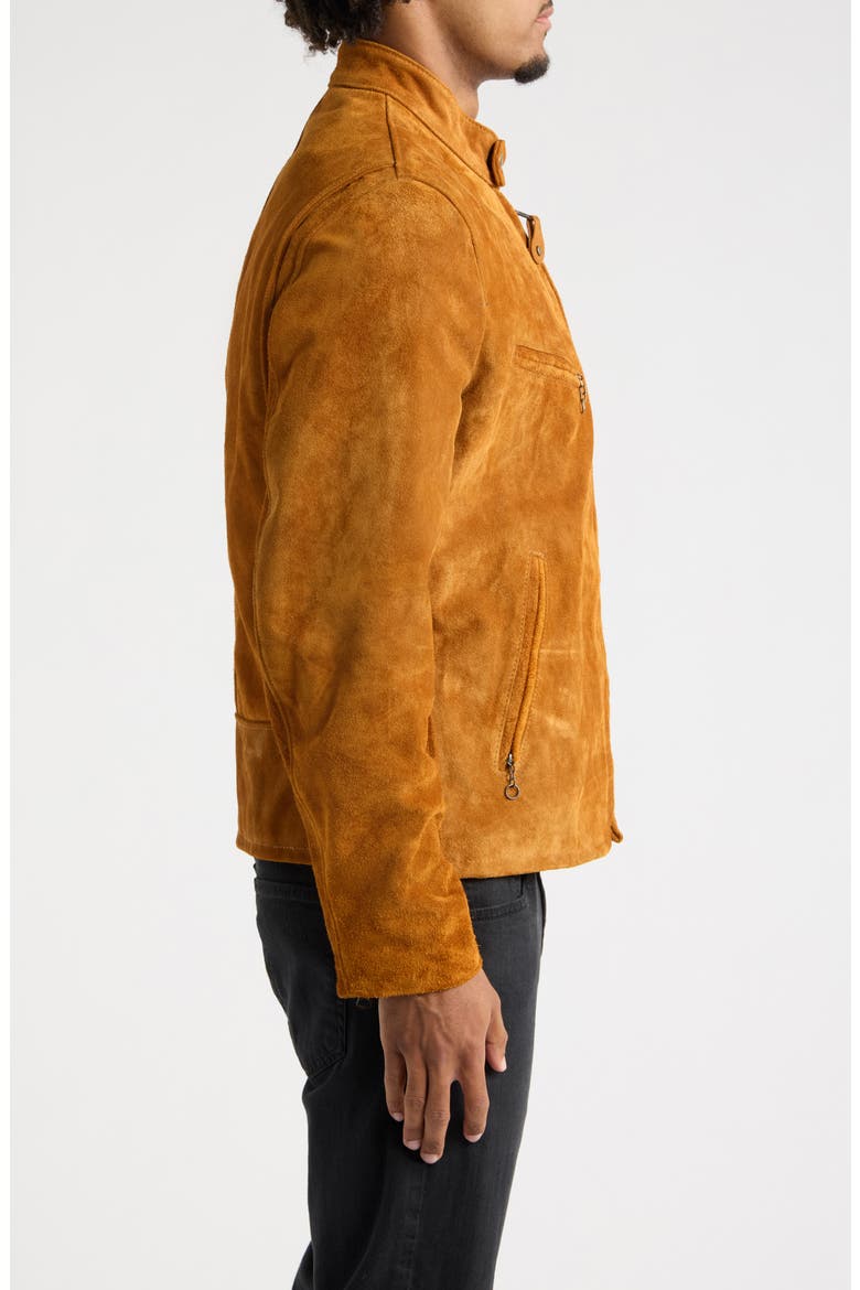 Cowhide Leather Racer Jacket, Alternate, color, TOBACCO