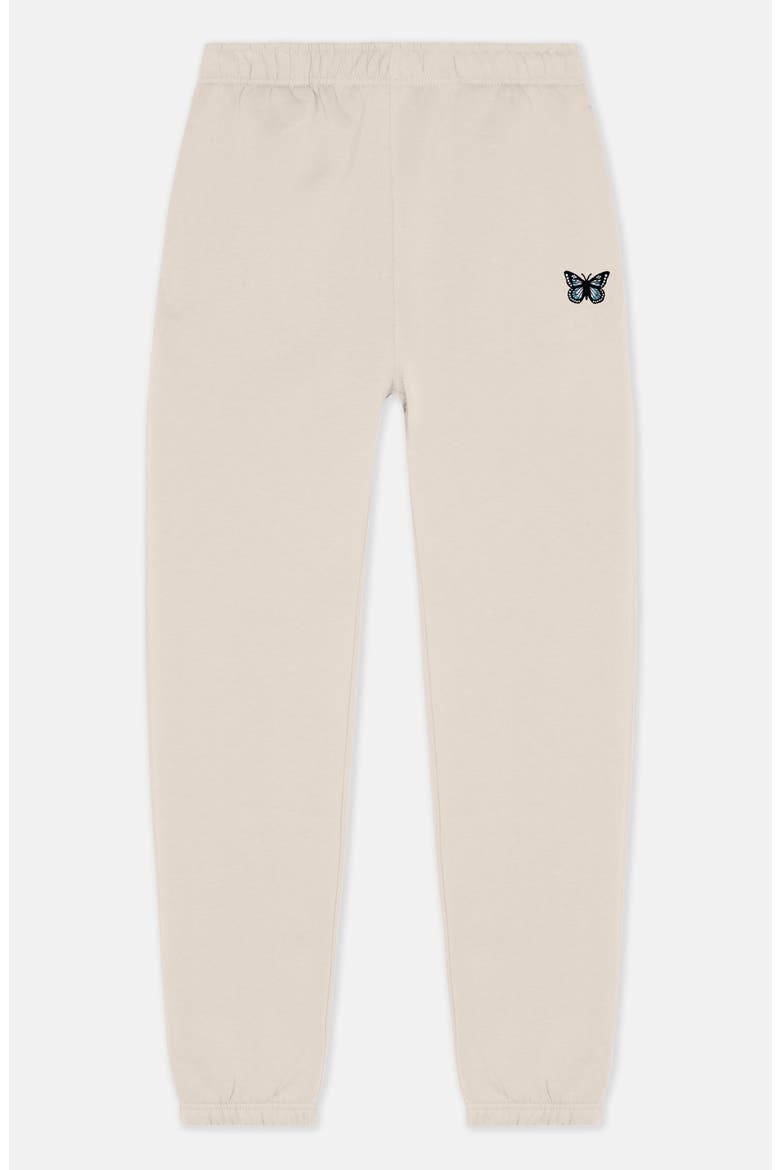 Butterfly Midweight Relaxed Fleece Track Pants, Alternate, color, Bone