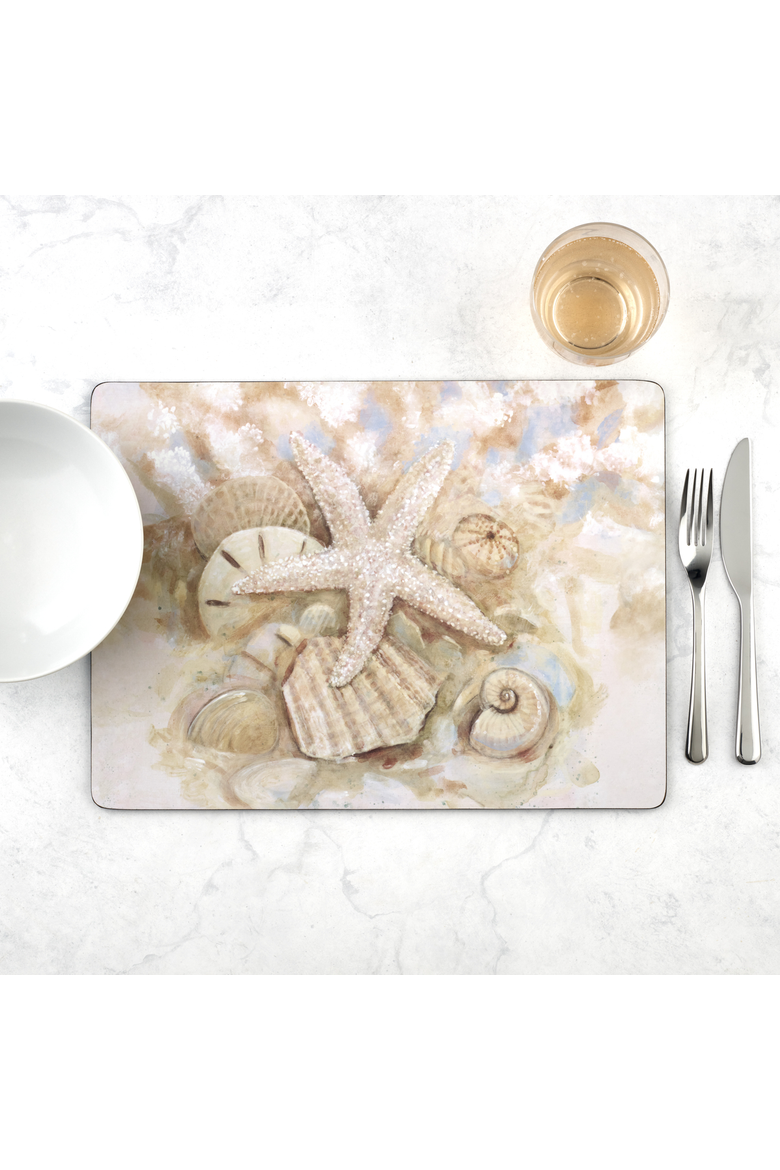 Beach Prize Set of 4 Cork Back Placemats, Alternate, color, Multi