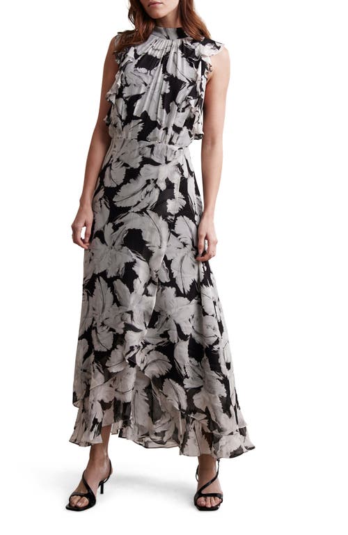 MINT VELVET MINT VELVET FEATHER PRINT MIDI DRESS