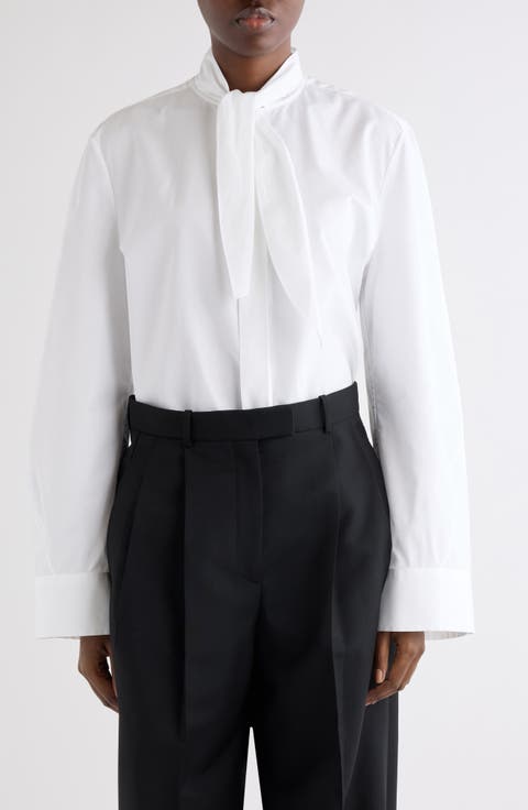 Small Bow Button-Up Shirt