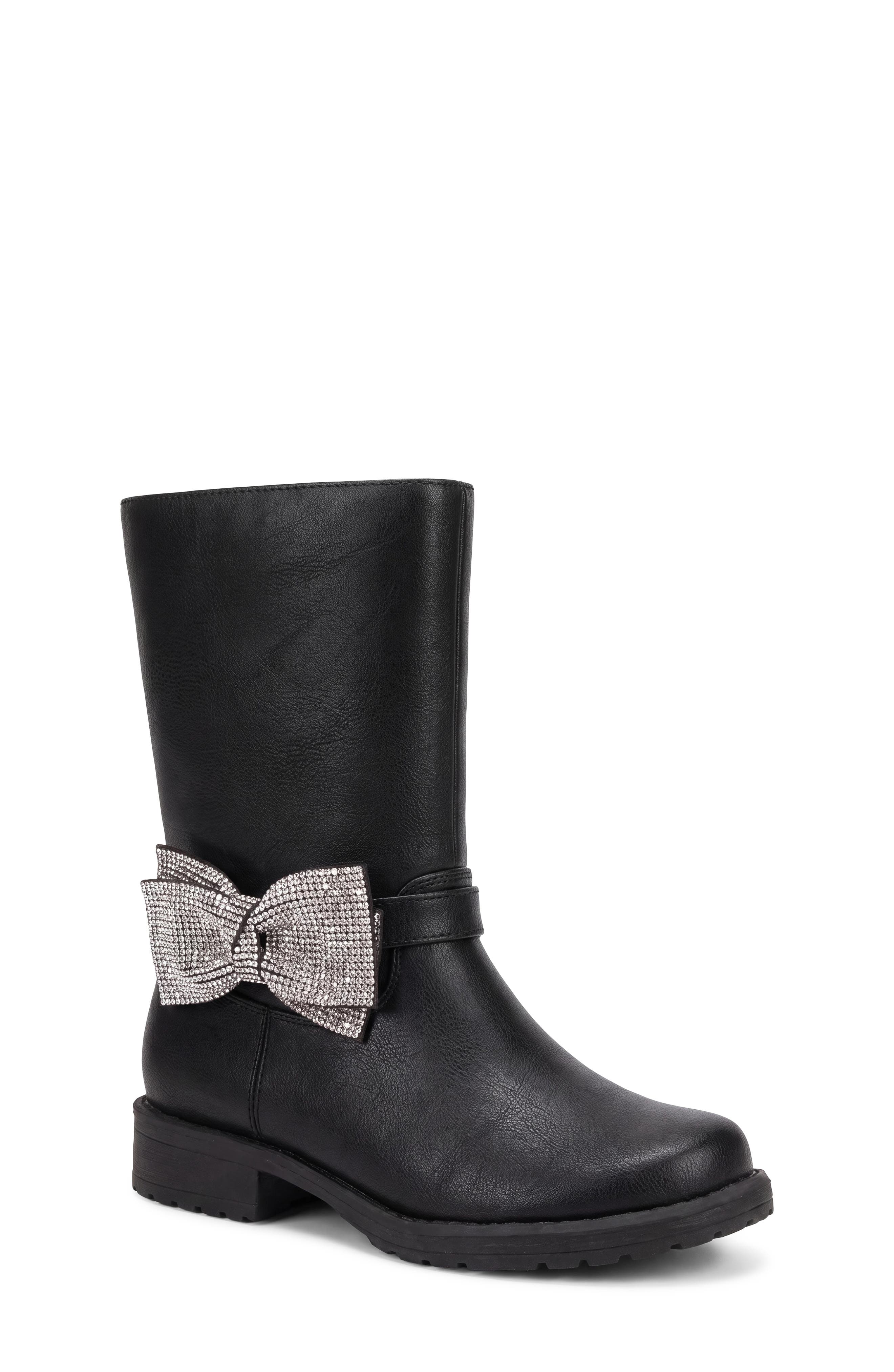 Kids' Galloway Faux Leather Tall Boot, Main, color, BLACK