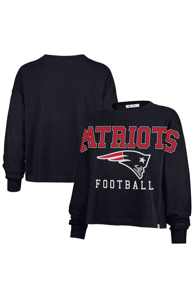 '47 Women's '47 Navy New England Patriots Outreach City Oversized Long Sleeve T-Shirt, Main, color, 