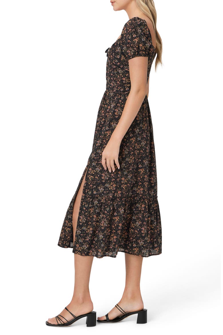 Otienne Floral Off the Shoulder Dress, Alternate, color, BLK MLTI