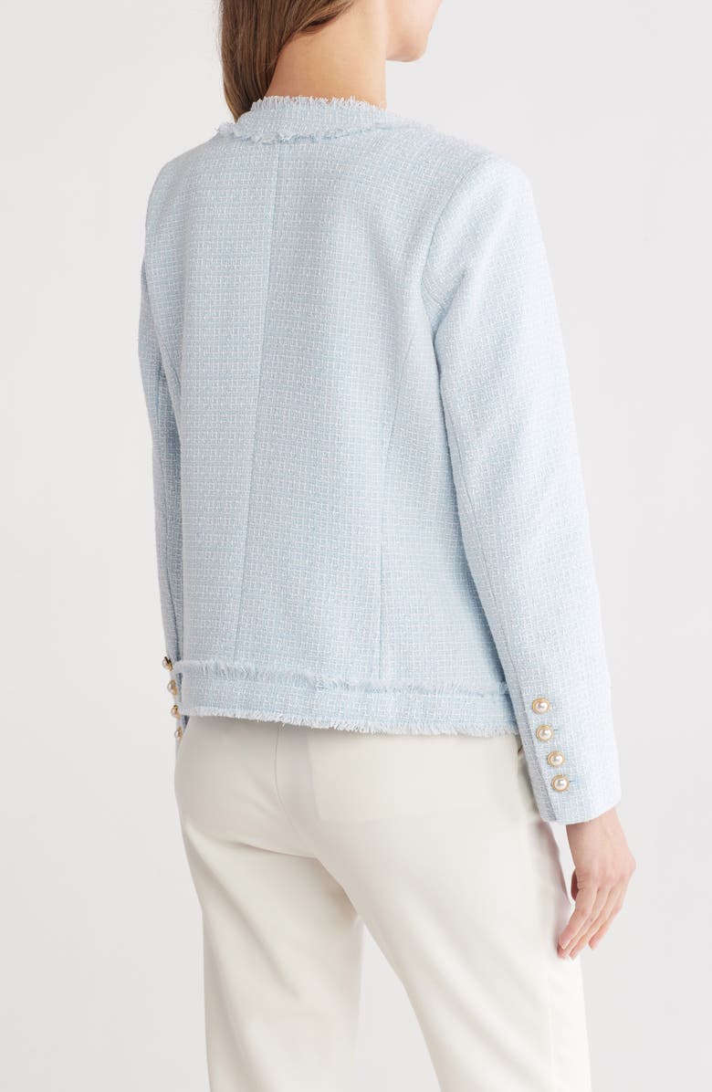 Nanette Lepore Bouclé Tweed Jacket, Alternate, color, Dream Blue/ White