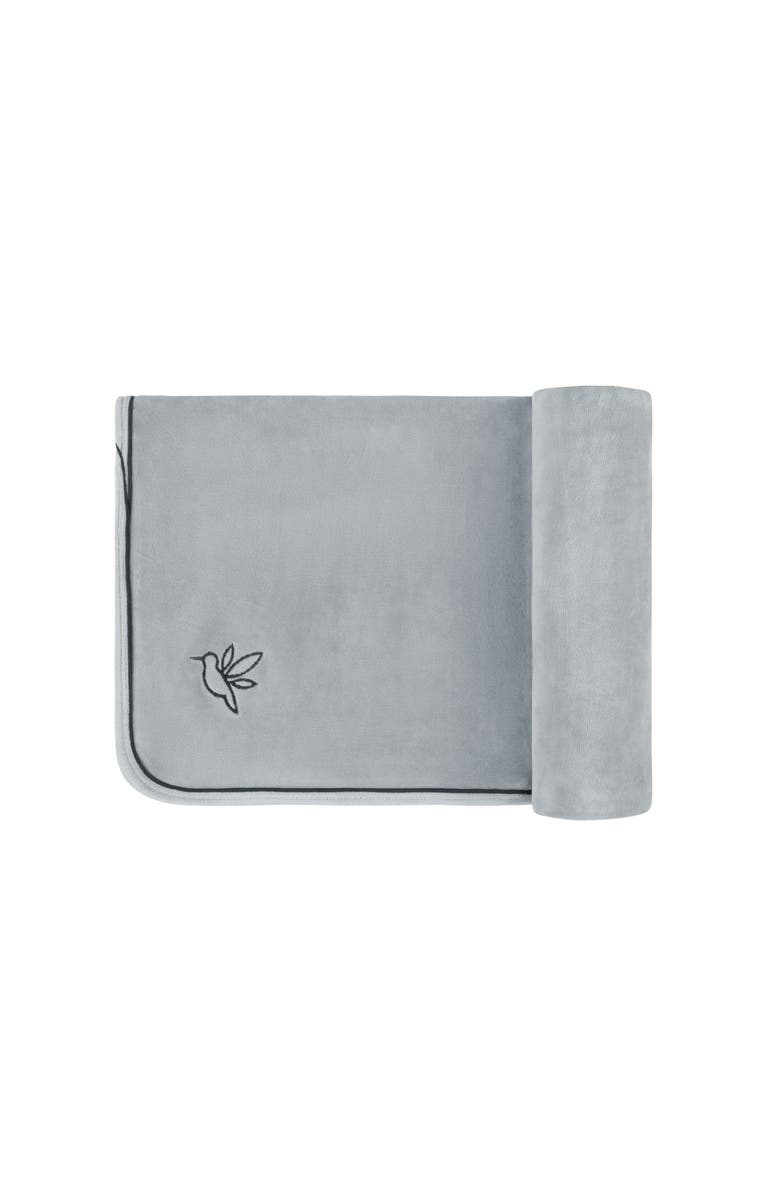 Ely's & Co. Velour Embroidered Bird & Butterfly Collection - Blanket, Main, color, Blue