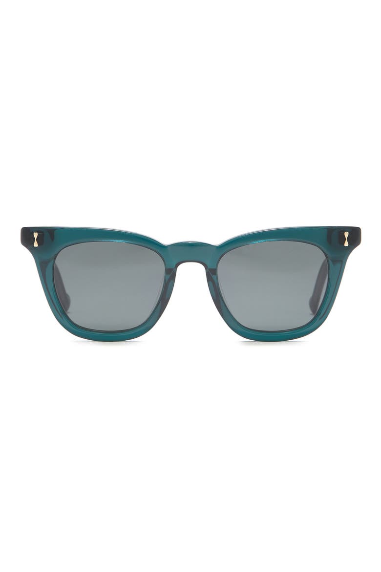 Bells 47mm Square Sunglasses, Main, color, BOTTLE GREEN / TEAL MONO