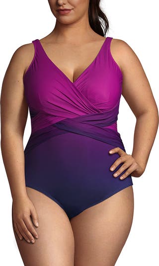 Lands End Plus Size DD Cup SlenderSuit Tummy Control Wrap One Piece Swimsuit Nordstrom