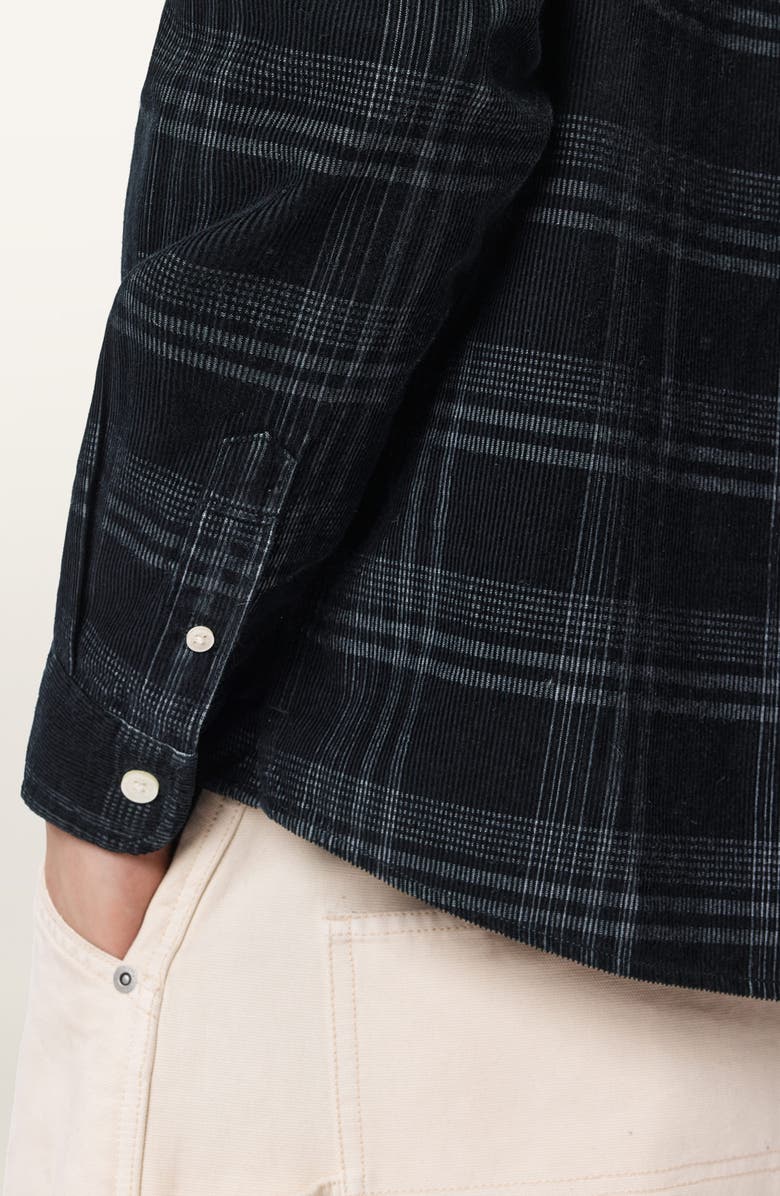 AllSaints Rockley Corduroy Button-Up Shirt, Alternate, color, Surge Black