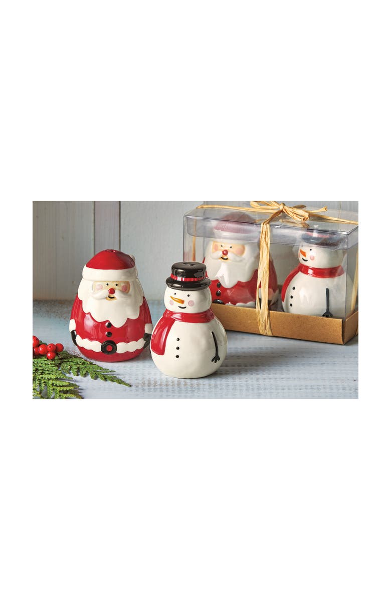 tag Jolly Santa Snowman Salt Pepper Shakers Christmas Decor, Main, color, Multicolored