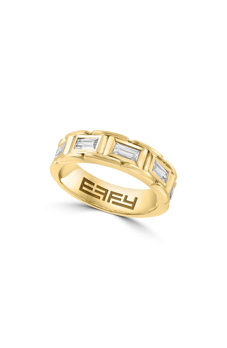 EFFY Men's 14K Gold Plated Sterling Silver Baguette Zircon Band Ring - Size 10, Main, color, 