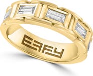 EFFY Men's 14K Gold Plated Sterling Silver Baguette Zircon Band Ring - Size 10