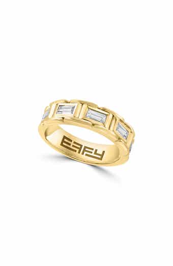 EFFY Men's 14K Gold Plated Sterling Silver Baguette Zircon Band Ring - Size 10
