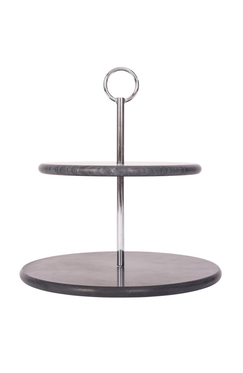 Artifacts Trading Company<sup>™</sup> Artifacts Trading Company 2-Tier Round Dessert Plate, Alternate, color, Black Matte