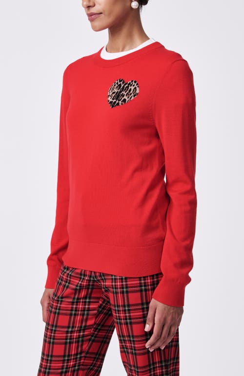 Trina Turk Jaguar Heart Sweater In Red