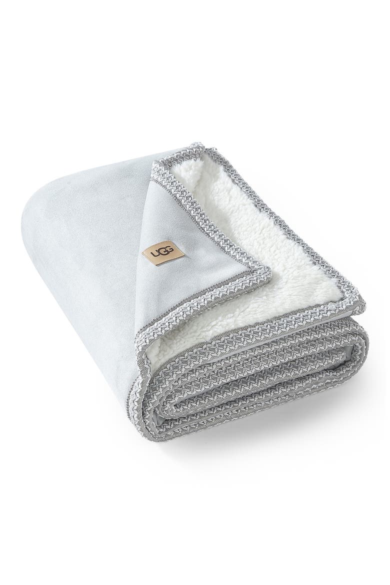 Kirkwood Braid Trim Throw Blanket, Main, color, GRAY VIOLET
