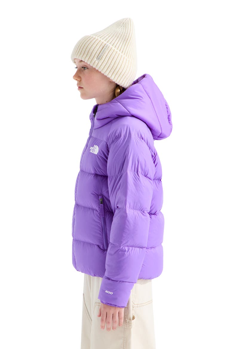 Kids' Hydrenalite 600-Fill-Power Down Hooded Jacket, Alternate, color, ELEVATION PURPLE