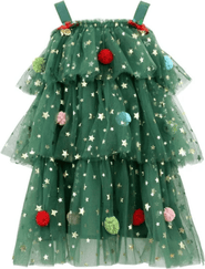 Lola + The Boys Christmas Starry Tulle Dress