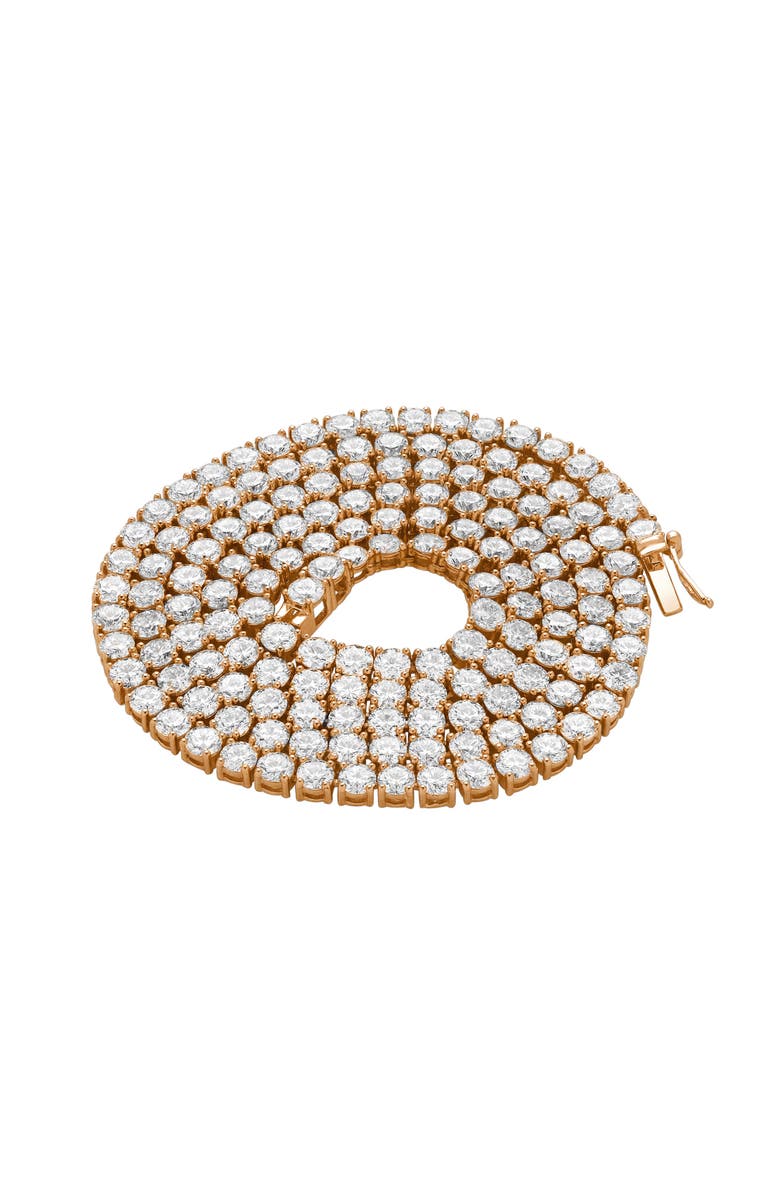 LuvMyJewelry Gstaad 10K Rose Gold Lab Grown Diamond Tennis Chain - 25.15 Carats, Alternate, color,
