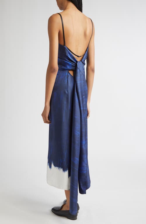 Proenza Schouler Wilma Abstract Print Layered Silk Dress In Blue