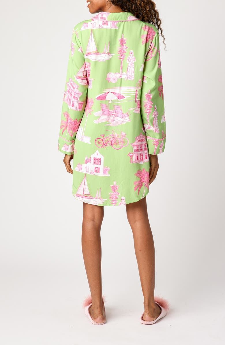 Katie Kime Flordia Toile Cotton Blend Sleep Shirt, Alternate, color, Green