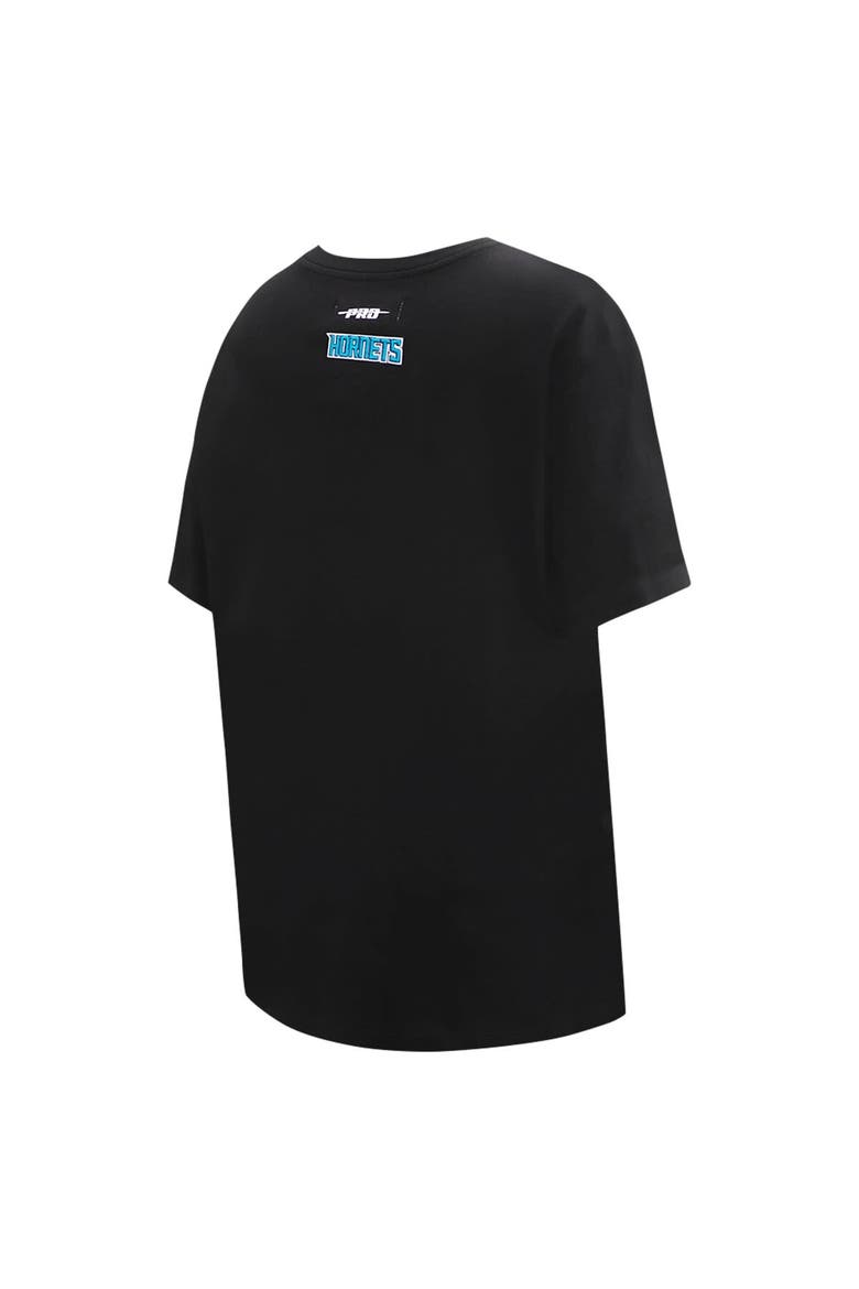 Women's Pro Standard Black Charlotte Hornets Script Boyfriend T-Shirt, Alternate, color, Black