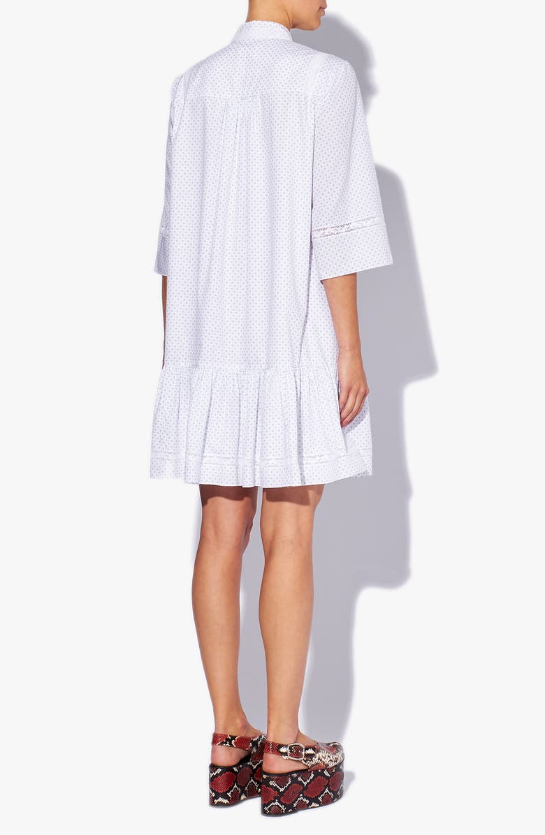 Erdem Bertram Ditsy Lace Poplin Minidress, Alternate, color, White / Blue