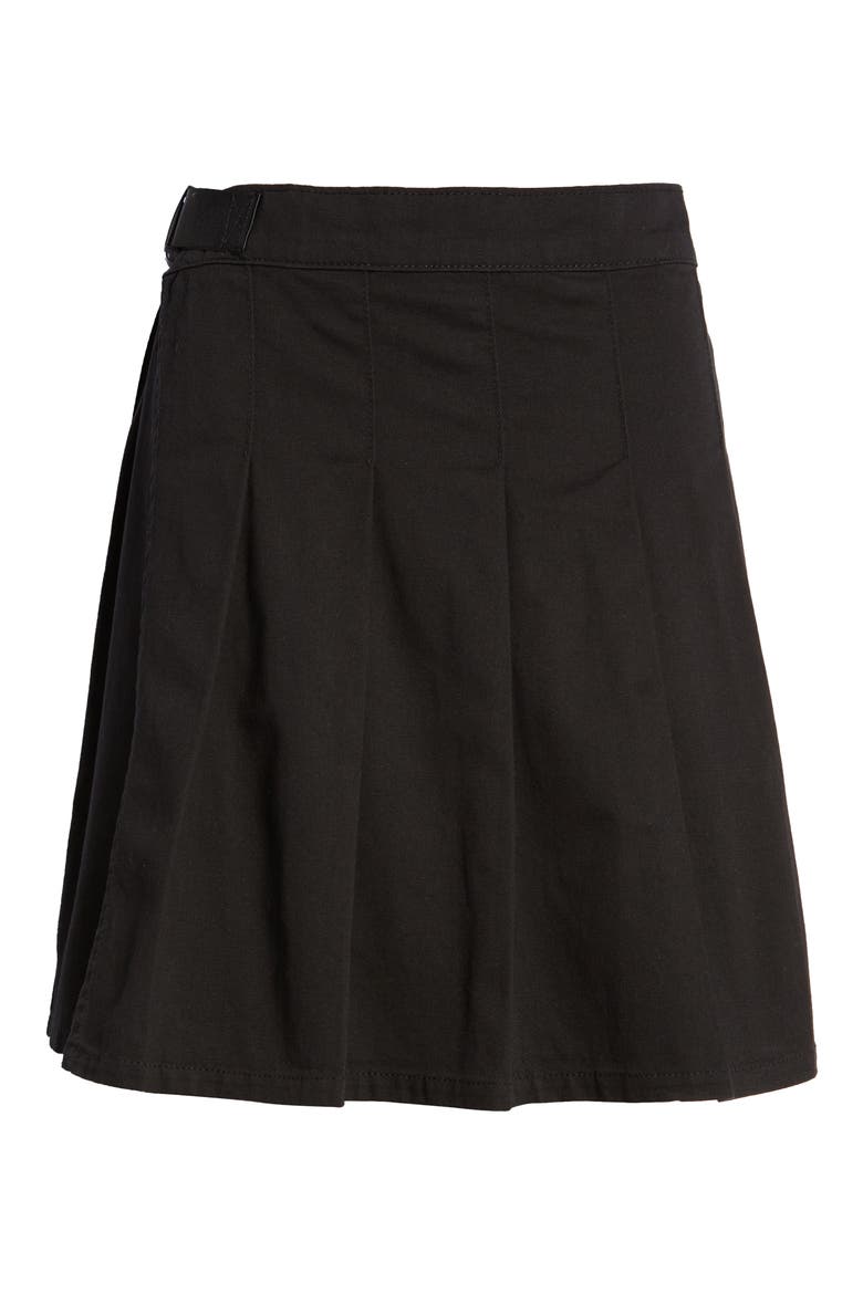 Pride Gender Inclusive Pleated Cotton Twill Skirt, Alternate, color, BLACK