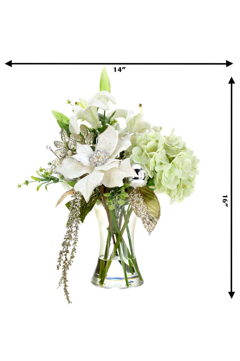 Lily Hydrangea Christmas Vase, Alternate, color, Pale Green