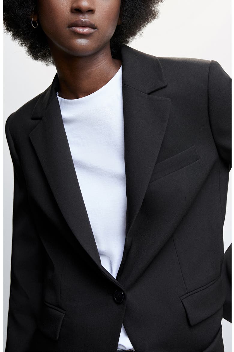 One-Button Blazer, Alternate, color, BLACK