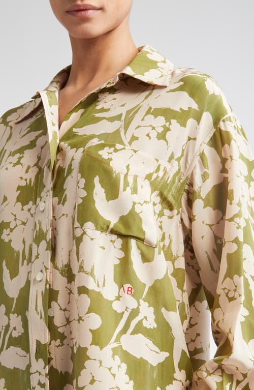 Victoria Beckham Floral Print Silk Pajama Shirt