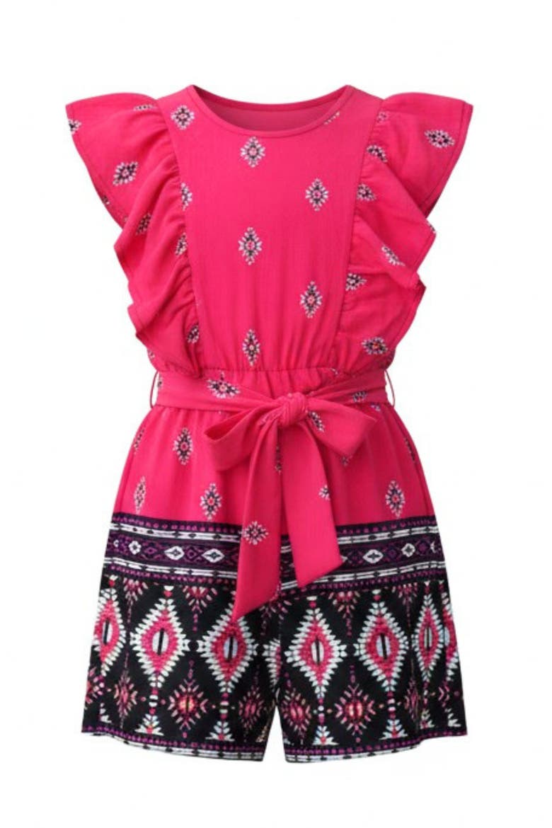 Desert Rose Ruffle Romper, Main, color, Pink