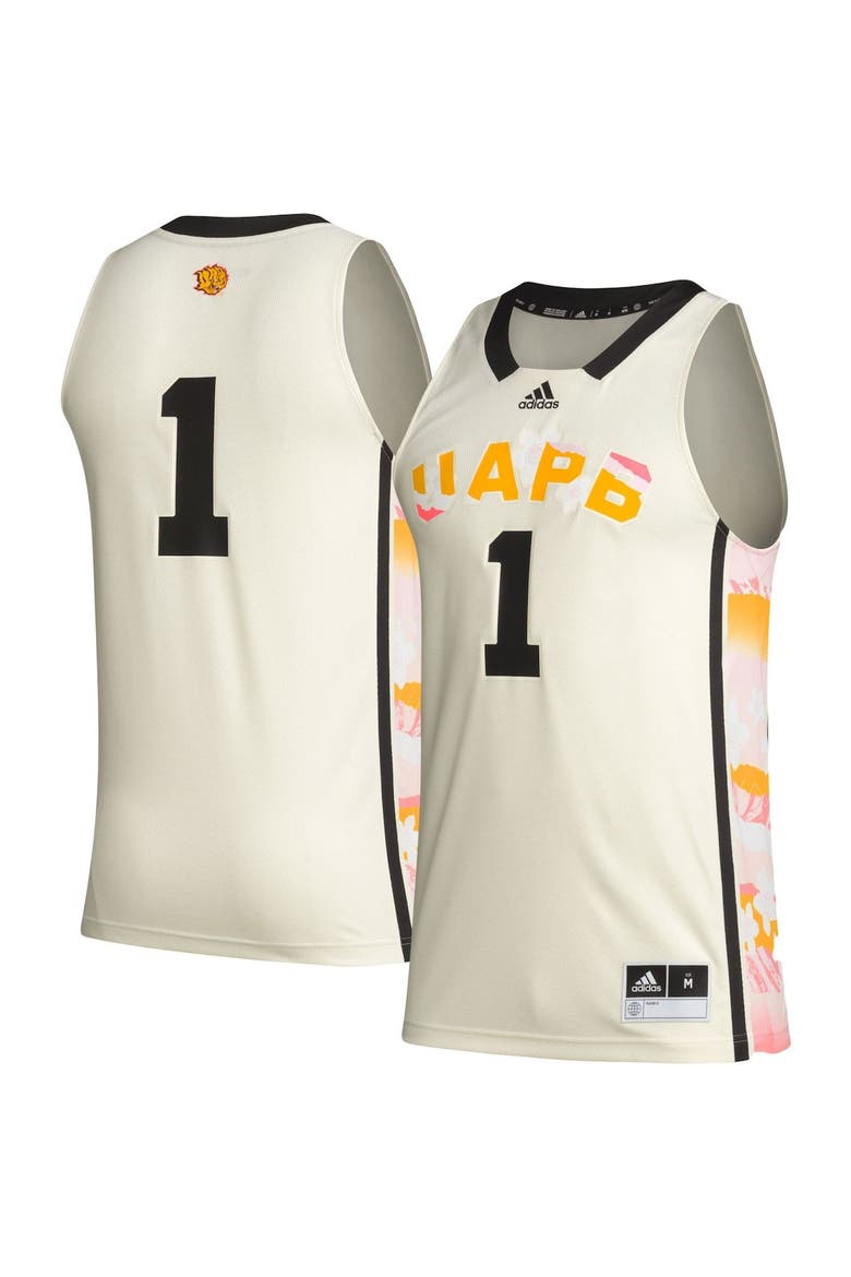 Men's adidas #1 Khaki Arkansas Pine Bluff Golden Lions Honoring Black Excellence Basketball Jersey, Main, color, Khaki