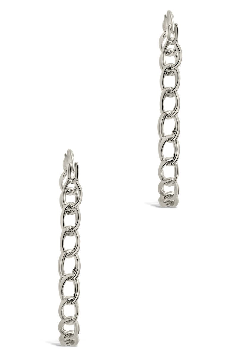 Sterling Forever Chain Link Hoop Earrings, Alternate, color, 