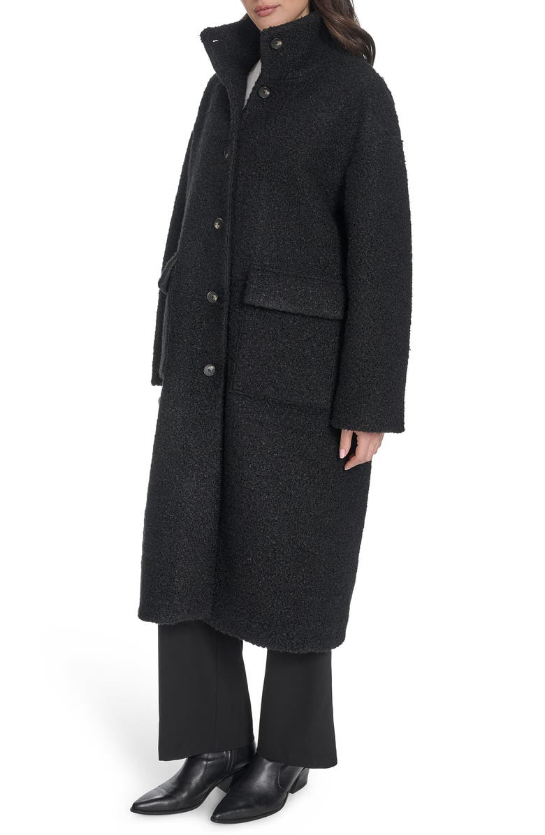 Levi's Bouclé Longline Cocoon Car Coat, Alternate, color, Black