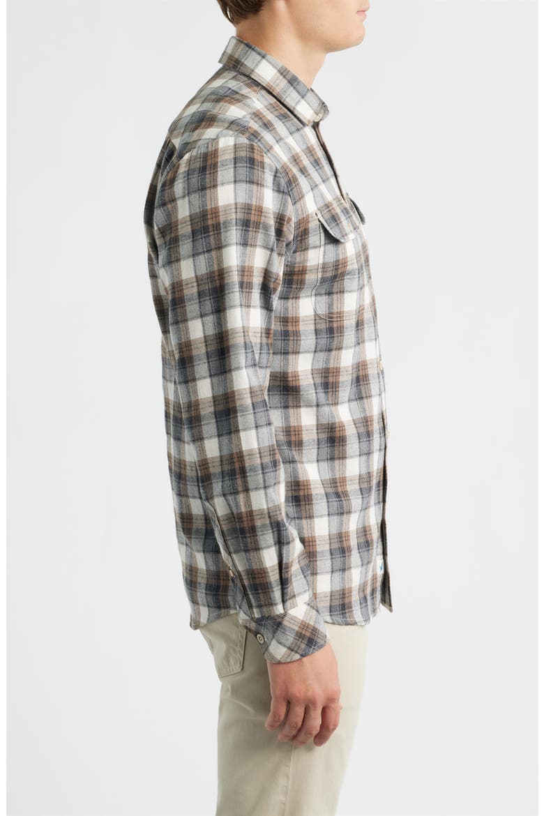 Lenox Modern Fit Plaid Cotton Button-Up Shirt, Alternate, color, CHARCOAL