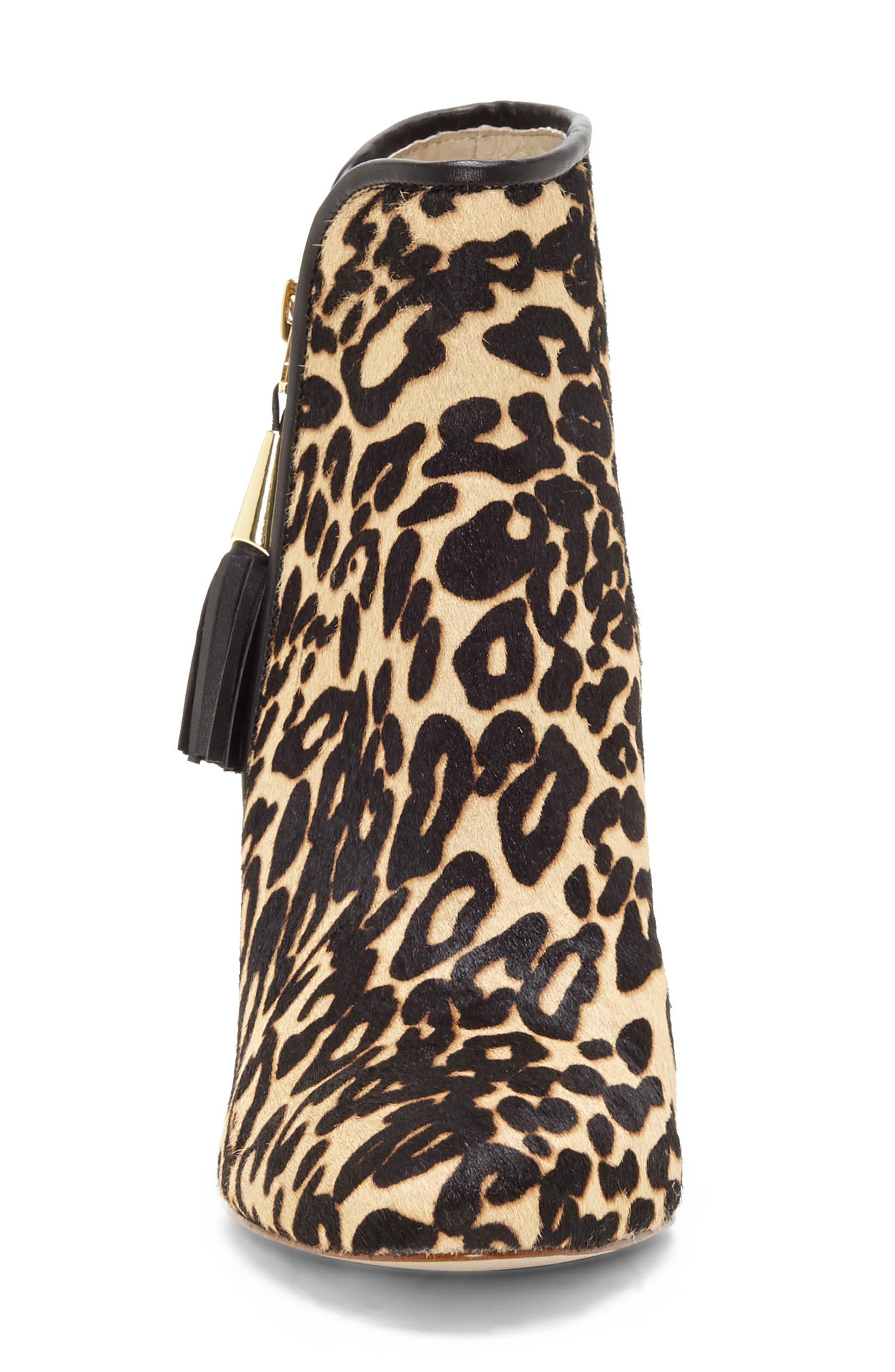 Zirelle Genuine Calf Hair Bootie, Alternate, color, LEOPARD PRINT CALF HAIR