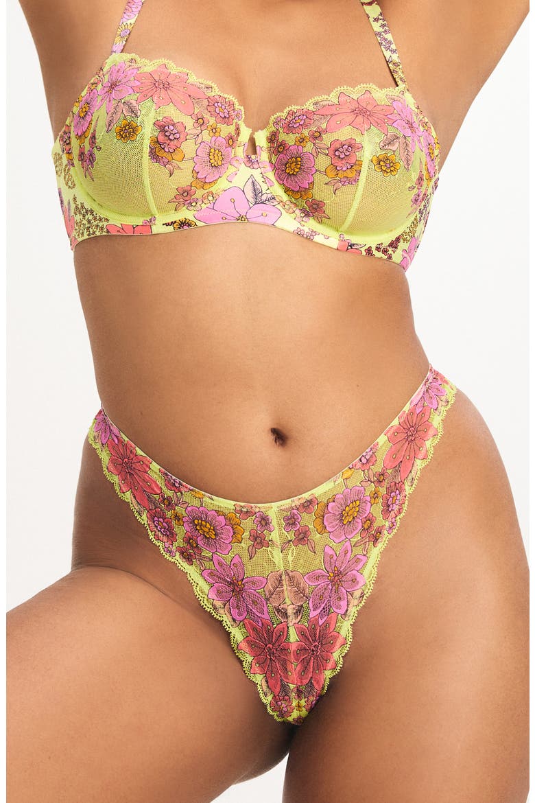 Mod Poppy Brazilian Panties, Alternate, color, SUNNY LIME FLORAL PLAY LACE