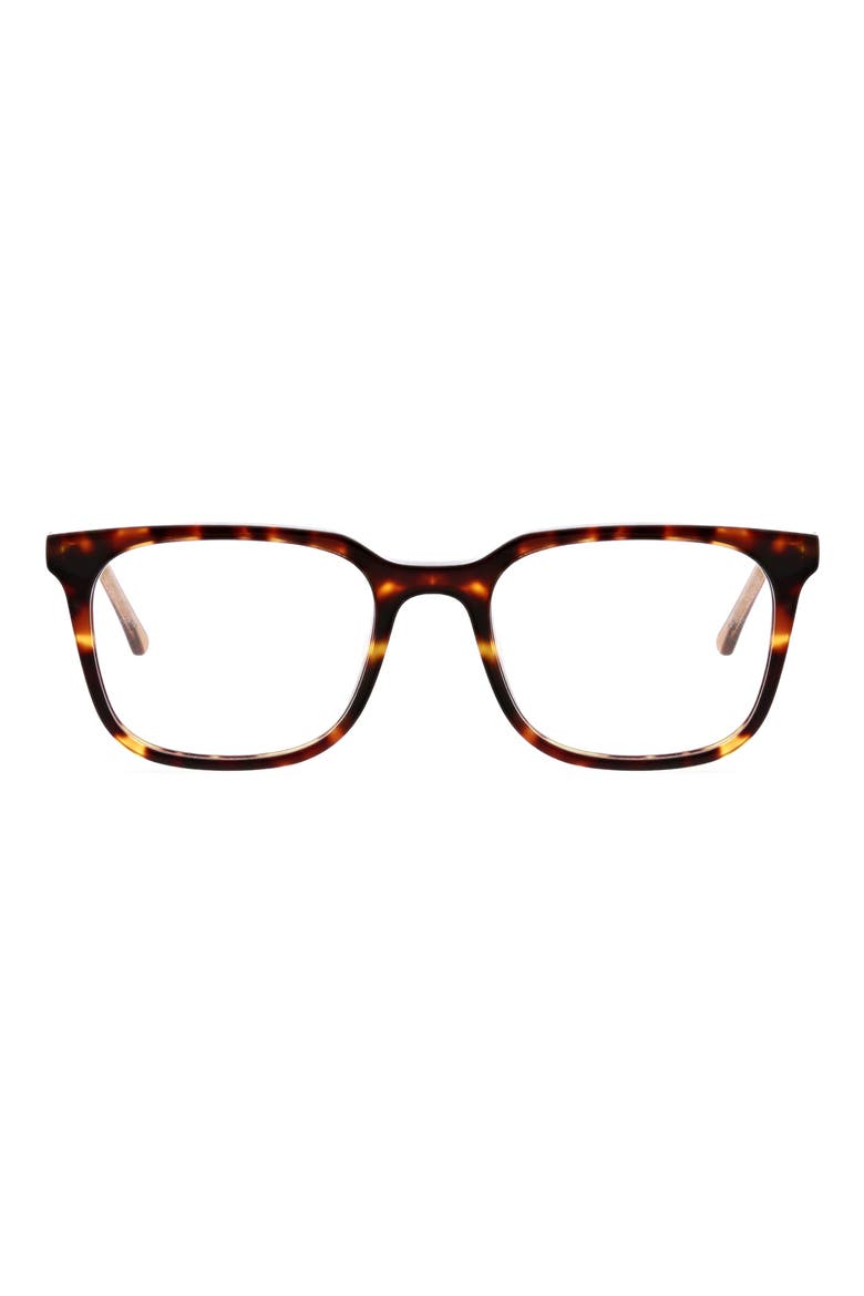 51mm Oversize Square Reading Glasses, Main, color, AMBER DEMI
