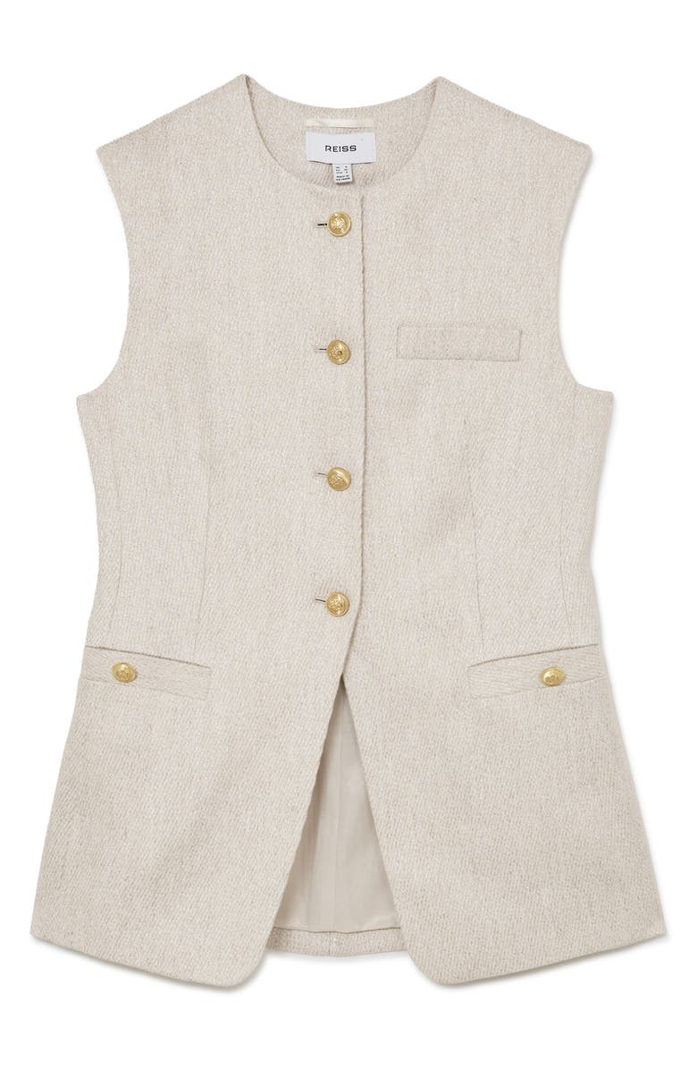 Reiss Nolah Linen Blend Vest, Alternate, color, Neutral