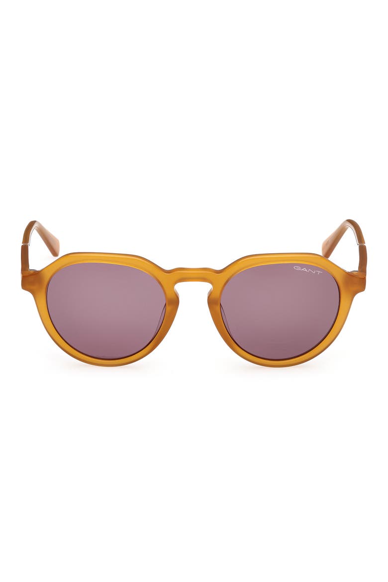Round Sunglasses, Main, color, SHINY YELLOW / BROWN