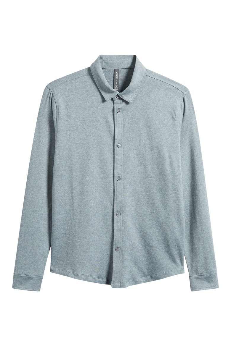 Ponto Knit Button-Up Shirt, Alternate, color, FOGGY BLUE HEATHER