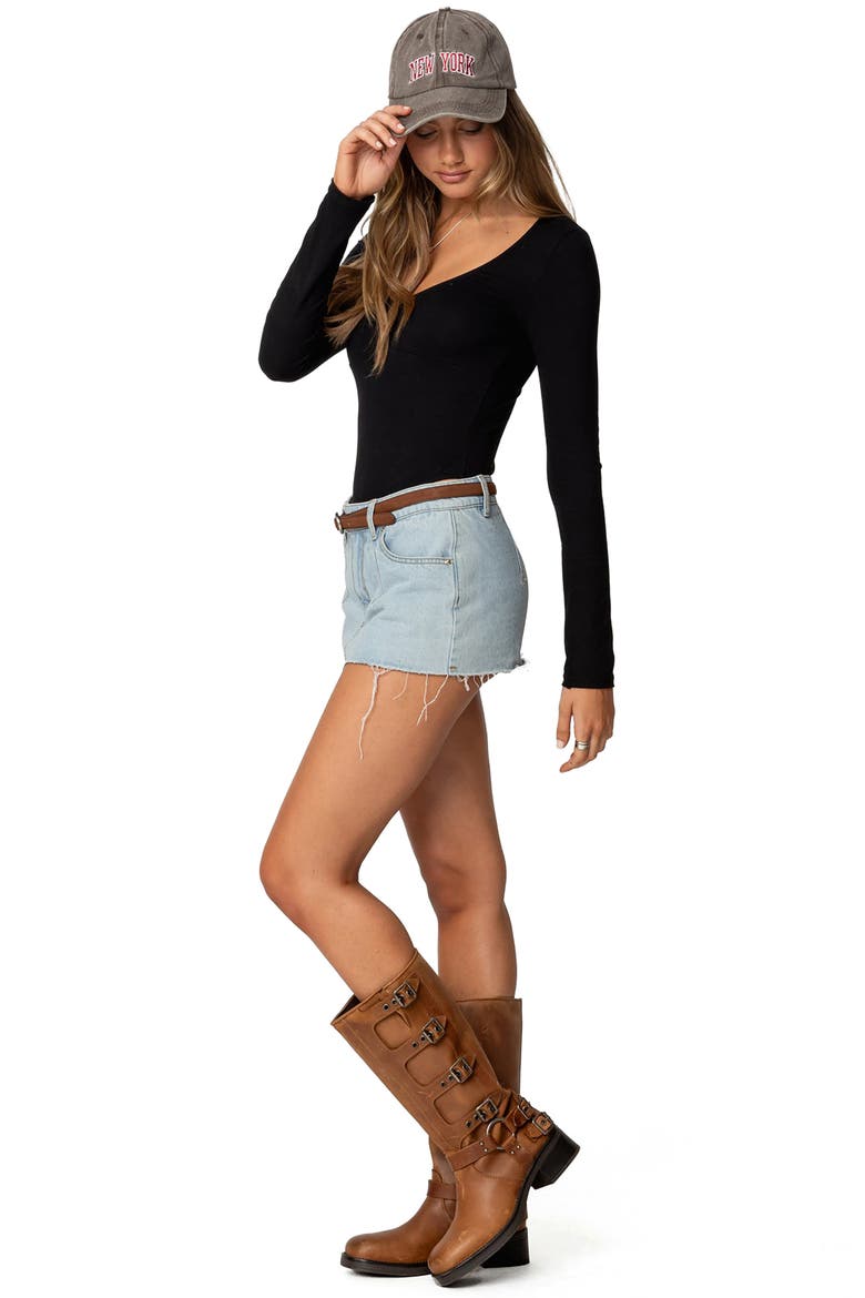 Jonah Long Sleeve Bodysuit, Alternate, color, BLACK
