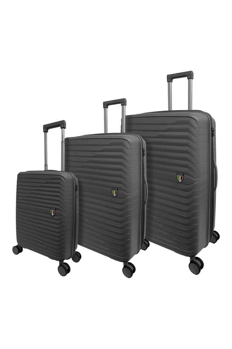 Indomito 3-Piece Hardside Spinner Luggage Set, Main, color, DARK GREY