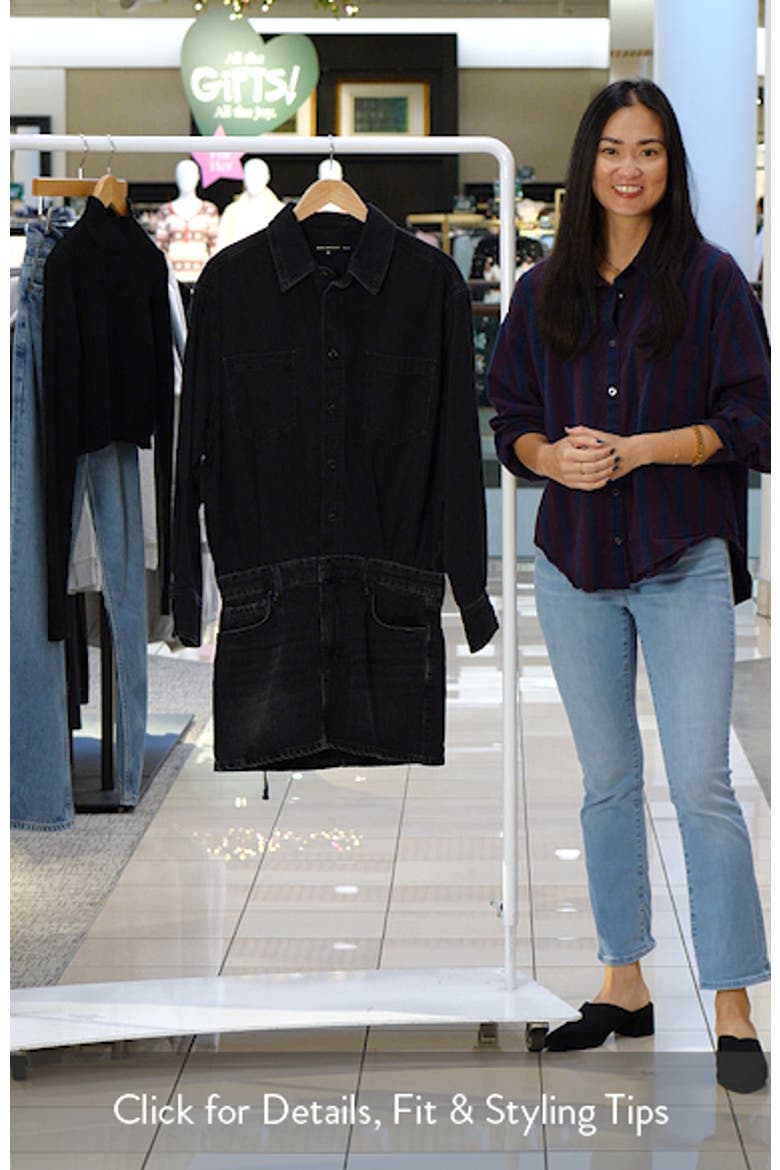 Denim Long Sleeve Mini Shirtdress video