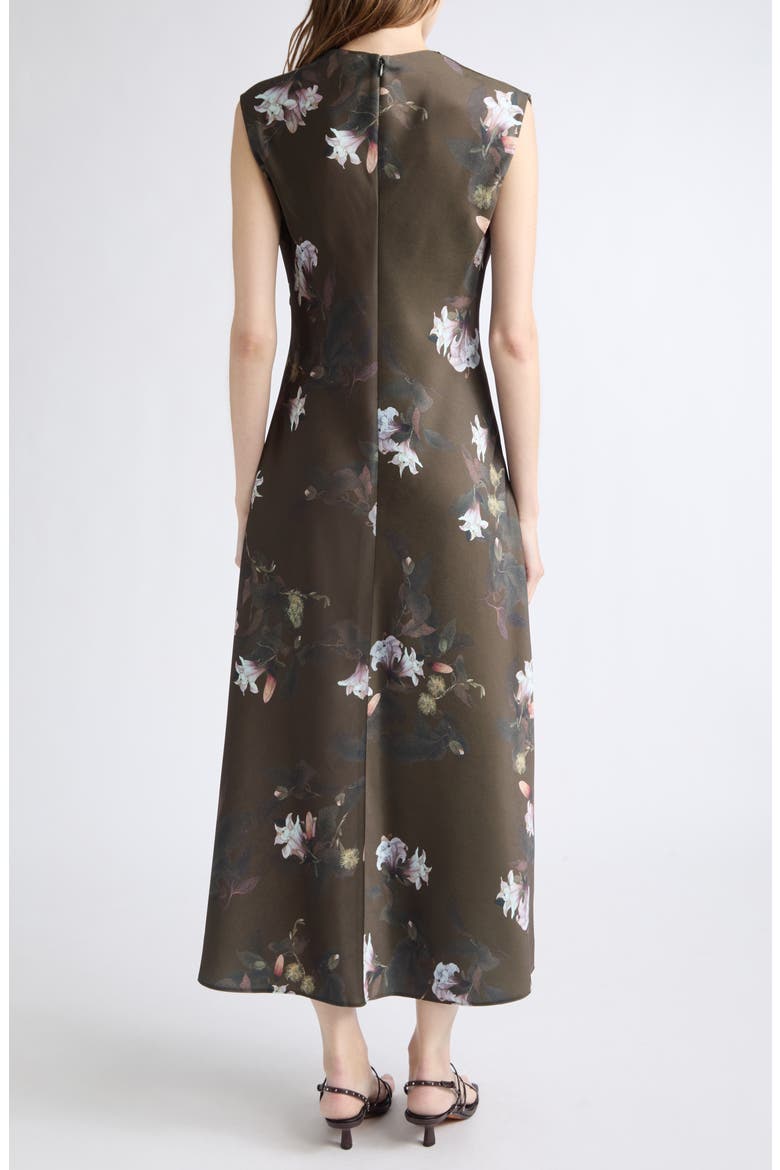 Lily Vine Draped Funnel Neck Midi Dress, Alternate, color, CYPRESS LILY